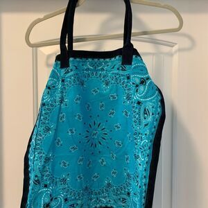 Raj L.A. Anthro Bandanna Lightweight Tote Bag Suede Strap NWOT